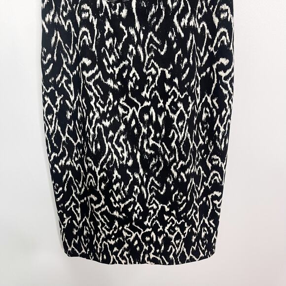 Elie Tahari for Nordstrom 4 Black White Abstract Printed Sheath Dress Sleeveless - Picture 4 of 13